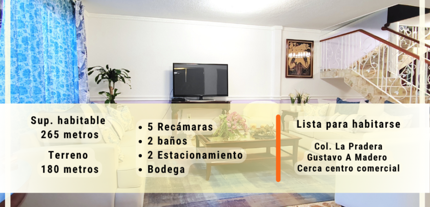 Casa sola en Col. La Pradera CDMX